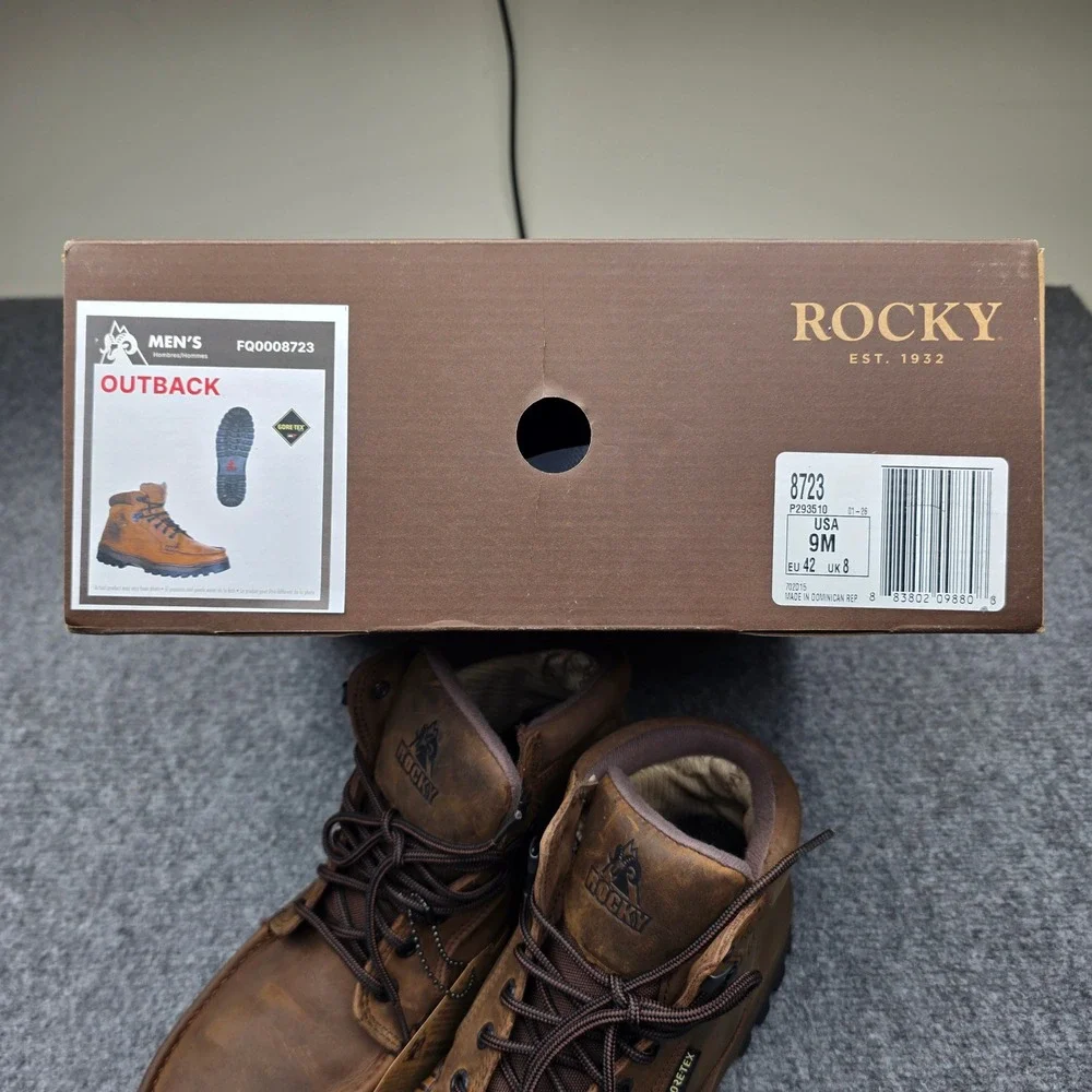 Rocky Outback 8723 Mens 9 M Gore-Tex Waterproof Leather Moc Toe Work Boots NIB